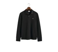 Long-sleeved cotton piqué polo Gant Reg Shield Noir L