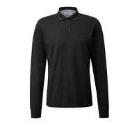 Long-sleeved cotton piqué polo s.Oliver Noir 6XL