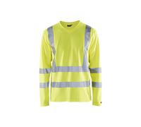 Long-sleeved high-visibility v-neck anti-uv T-shirt Blaklader Jaune S