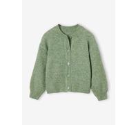 Long-sleeved knitted cardigan for girls sage green