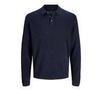Long-sleeved knitted polo shirt Jack & Jones Blakai Styd Noir L