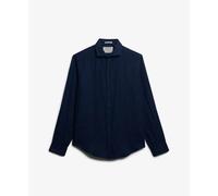 Superdry Riviera Linen Long Sleeve Shirt Black L Man