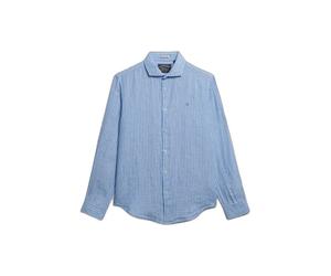 Long-sleeved linen shirt Superdry Riviera Bleu L
