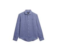 Superdry Riviera Linen Long Sleeve Shirt Blue XL Men