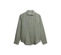 Superdry Riviera Linen Long Sleeve Shirt Green S Men