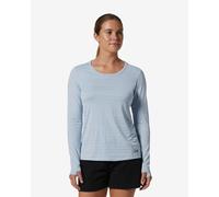 Long-sleeved Mountain Hardwear Mighty Stripe ice blue women's t-shirt. - XS