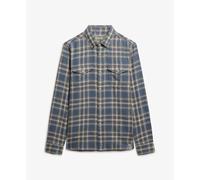 Long-sleeved plaid shirt Superdry Merchant Lite Bleu M