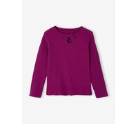 Long-Sleeved Ribbed Knit T-Shirt for Girls purple clover
