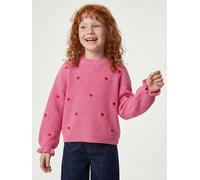 Long-sleeved round-neck jumper for girls rose