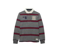 Long-sleeved striped polo with double emblem Superdry Gris L