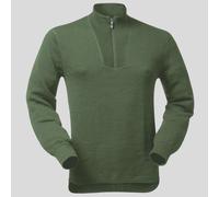 Long-sleeved T-shirt Woolpower Zip Turtleneck 400 in Ullfrotté knit green