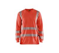 Long-sleeved v-neck high-visibility anti-uv T-shirt Blaklader Rouge L