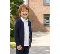 Long-Sleeved Varsity Cardigan for Boys navy blue
