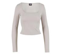 Long-sleeved women's cropped top Urban Classics Blanc L