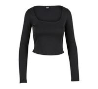 Glitter Long Sleeve Scoop Neck Cropped Top Urban Classics Black L
