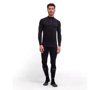 Long-sleeved zip-neck T-shirt Falke Maximum Warm Noir M
