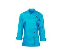 Long Sleeves New Chef Coat Jacket Uniform for women ideal for food service, Caterers and Culinary professional. (Turquoise, XX-Large)