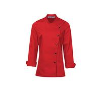Long Sleeves New Chef Coat Jacket Uniform for women ideal for food service, Caterers and Culinary professional. (Red, X-Large)