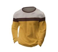 Long Sleeves T Shirt Mens T-Shirts Striped Patchwork Stylish Tops Casual Comfort Tshirts Lightweight Classic Relaxed Fit Pullover for Autumn and Winter