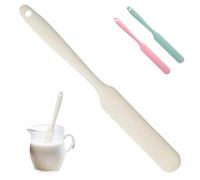Long Slim Silicone Jar Spatula, 220°C Heat Resistant Flexible Jar Scraper for Small Containers, Non-Stick Baking Spatula for Sourdough Starter,Sauces,Butter,Cake Decorating,Dishwasher Safe (White)