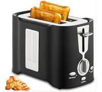 Long Slot 2 Slices Toaster, Commercial Bread Baker with 6 Browning Settings, Stainless Steel/Automatic Pop-Up Electric Toasters for Home Kitchen Parties