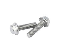 Long Socket Screws, Self Tapping Screws 1/10pcs 304 Stainless Steel GB5789 Hexagon Head With Serrated Flange Cap Screw M5 M6 M8 M10 M12 Hex Washer Bolt)(45mm M6 (10pcs))