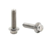 Long Socket Screws, Self Tapping Screws 1-10pcs M5 M6 M8 M10 M12 GB5787 A2-70 304 Stainless Steel Hexagon Head Screw With Serrated Flange Cap Hex Washer Bolt(M5 10pcs 16mm)