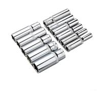 Long Socket Set 4mm to 14mm Chrome Vanadium Steel Wrench Kit with Deep Reach Hex Sockets for Automotive Repair, Professional Mechanic Socket Kit and DIY Car Maintenance Tools, Extended Length Nut