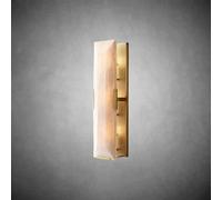Long Square All Copper Marble Wall Lamps Led Home Decoration Living Room Background Crystal Light(Dimmable,Gold H60CM)