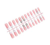 Long Square Press On Nails With Bowknot And Rhinestones Designs False Sparkling Stick On For Women Artificial Nail