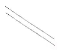 Long Sterling Silver Belcher Chain Threader Pull Through Earrings