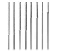 Long Stone Carving Set Diamond Burr Bits Compatible with Dremel, 8PCS Polishing Kits Rotary Tools 100MM Length Cone Accessories with 1/8" Shank For Carving, Engraving, Grinding, Stone, Rocks, Jewelry