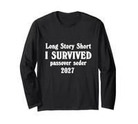 Long Story Short - I Survived Passover Seder Jewish Matzah Long Sleeve T-Shirt