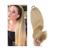 Long Straight Ponytail Extension with Elastic Band Synthetic Ponytail Hairpieces(24,24inches)