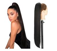 Long Straight Ponytail Hair Extensions for Women Drawstring Fake Hair Pony Tail Synthetic(2)