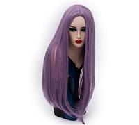 Long Straight Wigs Synthetic Orange Color Women's Wig Cospaly Central Part Hair Silver Grey White Red Colour(Light purple)