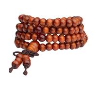 Long Strands Wood Bead Craft from Wood Symbolizing Tranquility and Strength for Daily Wear and Prayer Beads