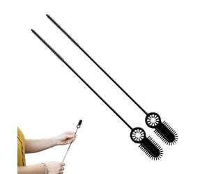 Long Straw Brush, 2X Water Bottle Straw Cleaning Long Brush, Drinking Brushing Tool Ergonomic Handled Scrubber Multifunctional for Coffee Spout
