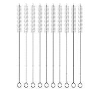 Long Straw Cleaner Brush Extend 10 inch, Wide 10mm diam Pipe Cleaners, Long Brush for Sippy Cup, Water Bottle and Tubes, Drinking Straw Cleaning Brush Set 10 Pack
