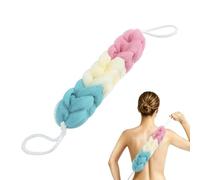Long Stretch Loofah Back Scrubber for Shower,2 Pack Bath Sponge Shower Loofah for Women Men,Net Sponge Back Scrubber with Rope Handles (Multicolor B)