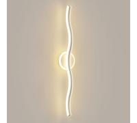 Long Strip Led Wall Light Fixture White Modern Nordic Metal Wall Sconce, Waving Shape s for Living Room Bedroom Porch Hallway Bathroom Vanity