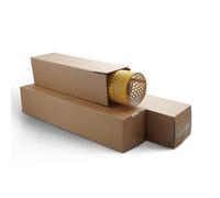 Long Strong Cardboard Boxes - Extra long Strong Double Wall Large Storage Moving House Packing Boxes (15x15x75cm) Pack of 10