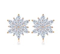 Long Studs Earrings Pendant Earrings Cubic Zirconia Ear Drops Copper Texture Suitable for Trendy Ladies Present, UE0649:3*3.5CM, Copper