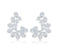Long Studs Earrings Pendant Earrings Cubic Zirconia Ear Drops Copper Texture Suitable for Trendy Ladies Present, UE0649:3*3.5CM, Copper