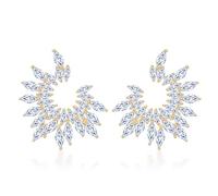 Long Studs Earrings Pendant Earrings Cubic Zirconia Ear Drops Copper Texture Suitable For Trendy Ladies Present Comfortable Daily Wear