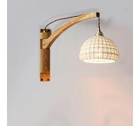Long Swing Arm Wall Sconce Vintage Wall Mounted Reading Light with White Glass Adjustable Lighting Mid Century Farmhouse Rustic Antique Lamp for Bedroom Bedside Living Room Hallway