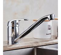Long Swivel Spout Kitchen Sink Taps Traditional Single Lever Kitchen Sink Mixer Taps Chrome Hot and Cold Water Sink Tap DIY Professional Flexible Faucet for Bathroom Kitchen Commercial Bar Washroom