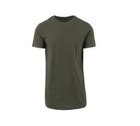 Build Your Brand Men's Shaped Long Tee T-Shirt, Olive, L