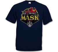 LONG TA DouWo Mask Vintage Logo Cartoon Kult Tv M.a.s.k. Series Retro 80s Mask Men's Personality T-Shirt Navy 3XL