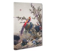 Long-Tailed Bird by Lang Shining Painting Canvas Print | Gallery Wrapped 30mm Frame Wall Art | 30x20 inches | Ready to Hang | Contemporary Animals Picture | Living Room Bedroom Lounge Office
